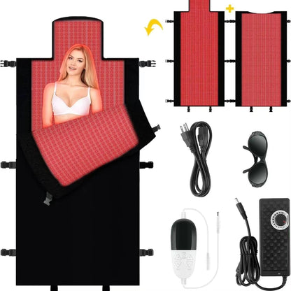 Beauty device with components including a power cord, control panel, and attachments on a white background.